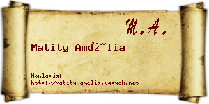 Matity Amélia névjegykártya